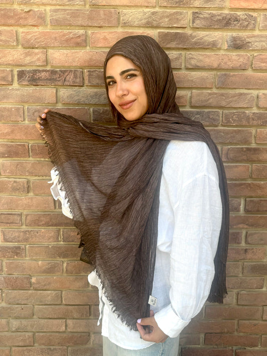 Brown Linen Scarf